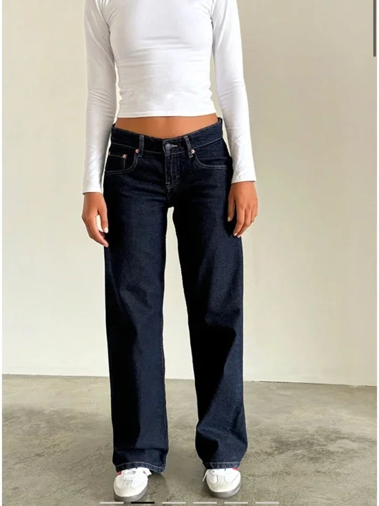 Motel Rocks Low Rise Parallel Jeans In Indigo Size 26 - Picture 1 of 7